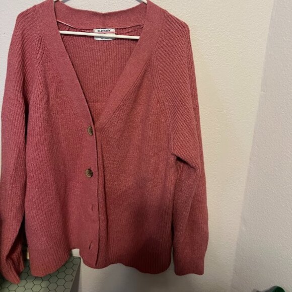 Old Navy 2X grandpa cardigan mauve - Picture 1 of 4